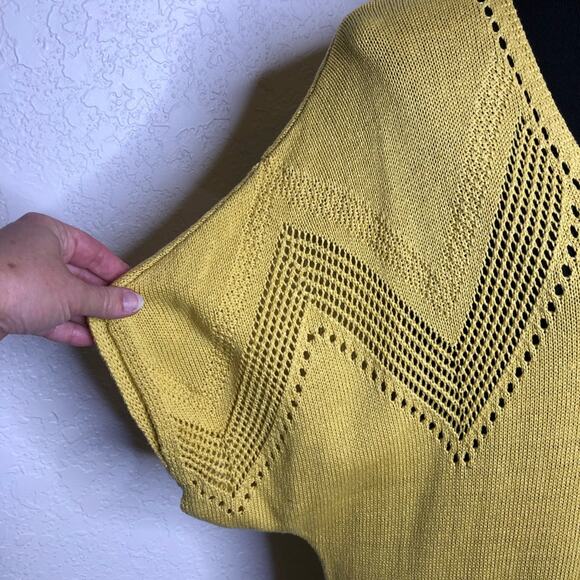 Hatch Alison gold yellow mixed knit midi sweater dress size 1 or Small - Picture 5 of 16